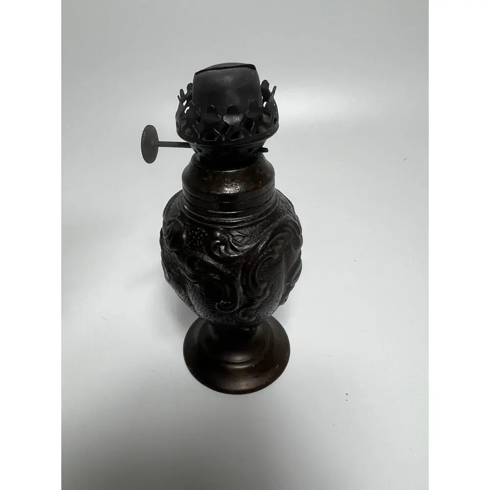 RESTORATION HARDWARE Bronze/Pewter Miniature OIL LAMP. Frances Le Mont.